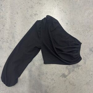 SHEIN | One sleeve crop top black